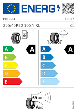 Etykieta opony Pirelli P Zero PZ4 255/45R20 105Y XL BMW