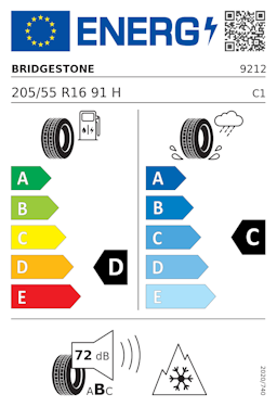 Etykieta opony Bridgestone Blizzak LM001 205/55R16 91H Run Flat BMW