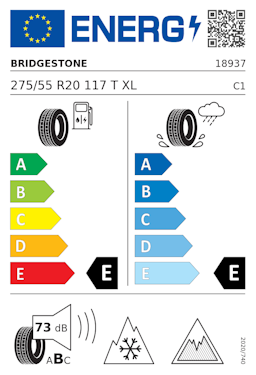 Etykieta opony Bridgestone Blizzak DM-V3 275/55R20 117T XL