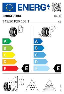 Etykieta opony Bridgestone Blizzak DM-V3 245/50R20 102T