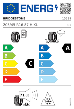 Etykieta opony Bridgestone Blizzak LM005 205/45R16 87H XL