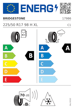 Etykieta opony Bridgestone Blizzak LM005 225/50R17 98H XL Mercedes