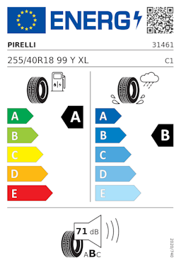 Etykieta opony Pirelli Cinturato P7 P7C2 255/40R18 99Y XL BMW