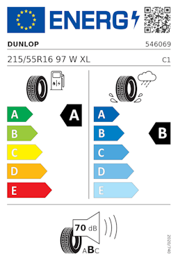Etykieta opony Dunlop SPORT BLURESPONSE 215/55R16 97W XL