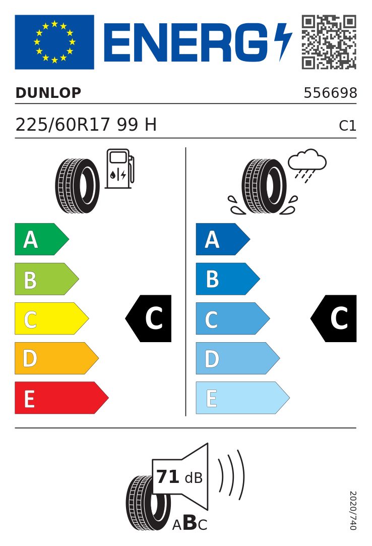 Etykieta opony Dunlop SP SPORT 270 225/60R17 99H