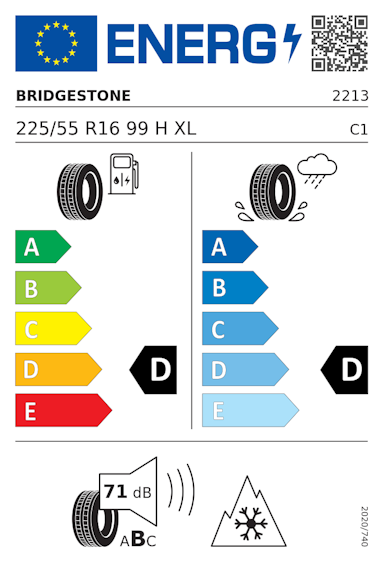 Etykieta opony Bridgestone Blizzak LM32 225/55R16 99H XL Mercedes