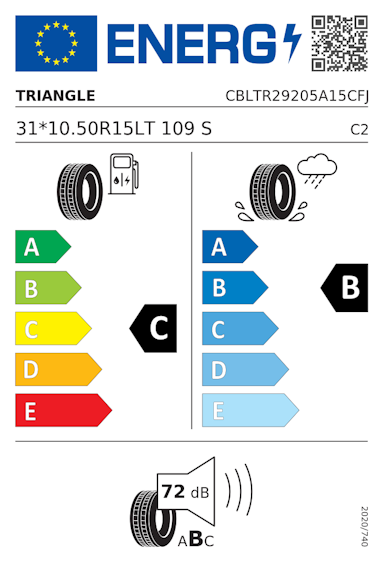 Etykieta opony Triangle AgileX A/T 31X10.50R15 109S